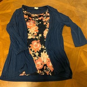 Top with built in cardigan
